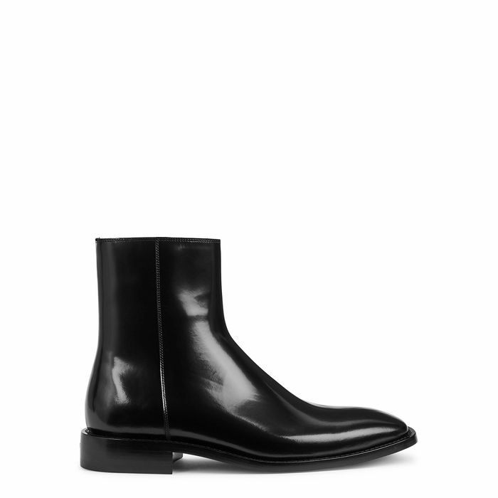 Black Patent Leather Chelsea Boots
