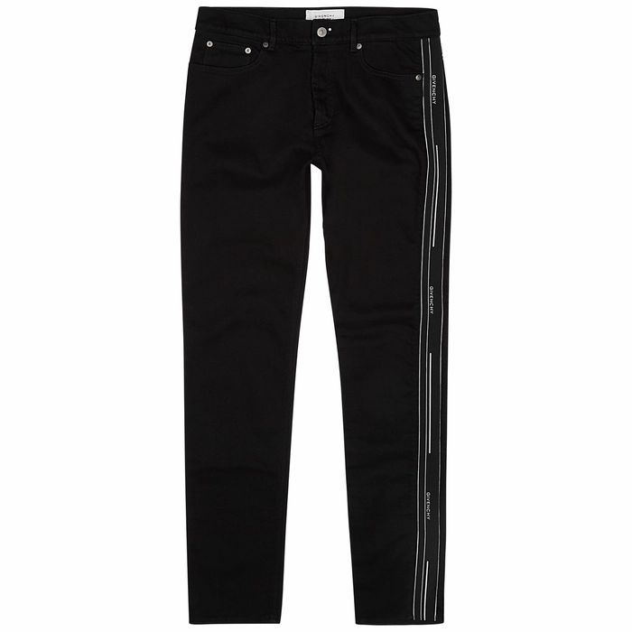 Black Logo-jacquard Slim-leg Jeans