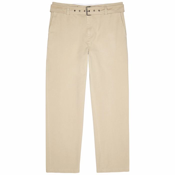 Camel Belted Cotton Chinos