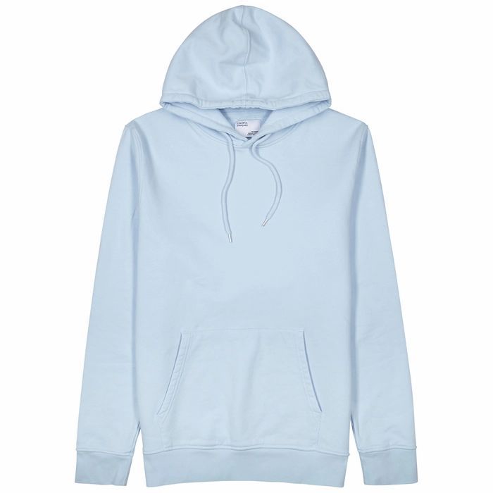 Light Blue Hooded Cotton Sweatshirt