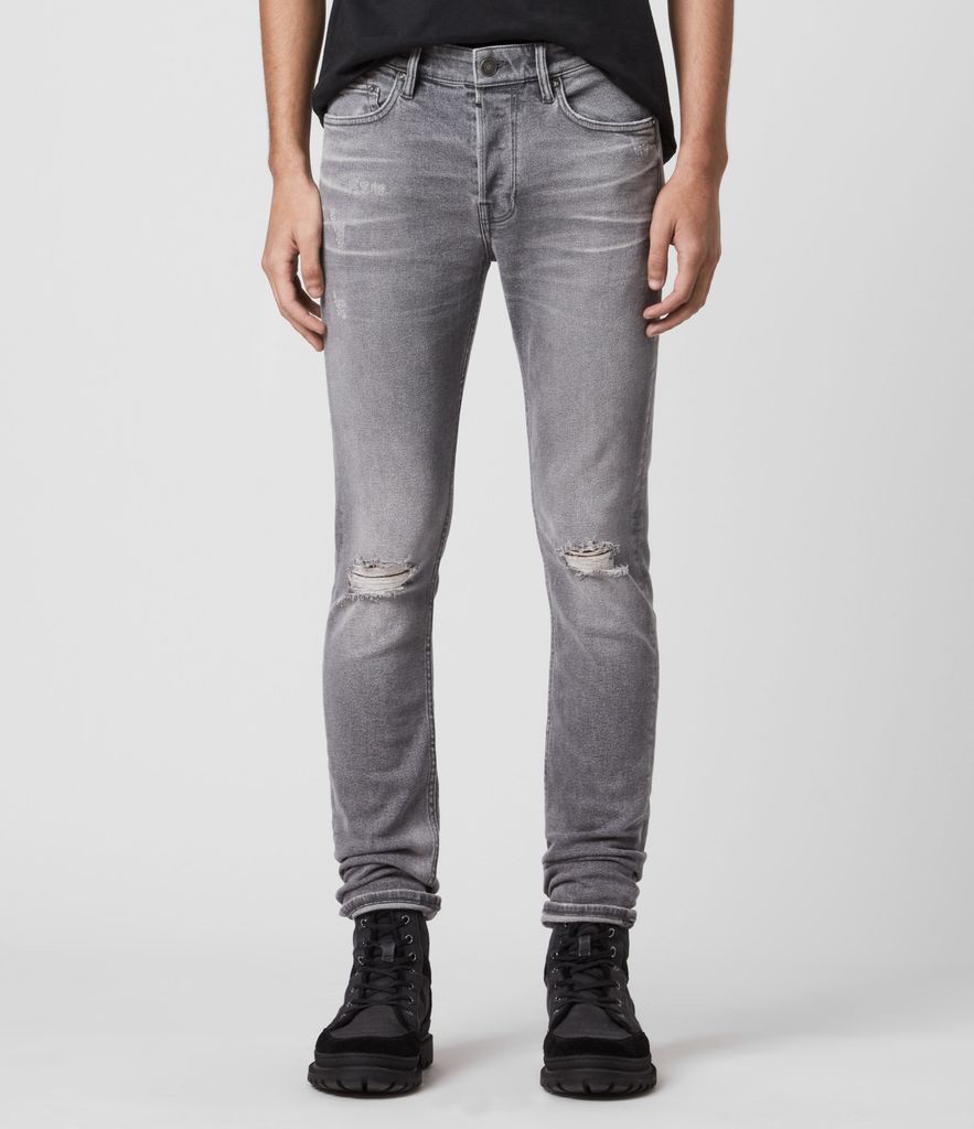 Rex Damaged Slim Jeans, Grey