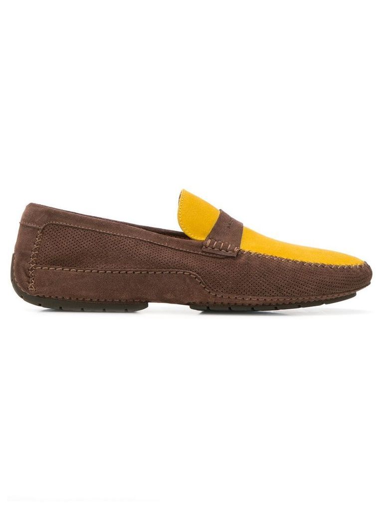 Moreschi classic colour-block loafers - Brown