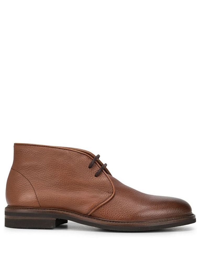 Brunello Cucinelli pebbled desert style boots - Brown