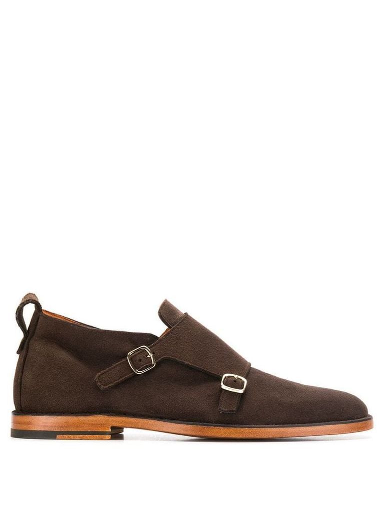 Santoni buckled monk shoes - Brown