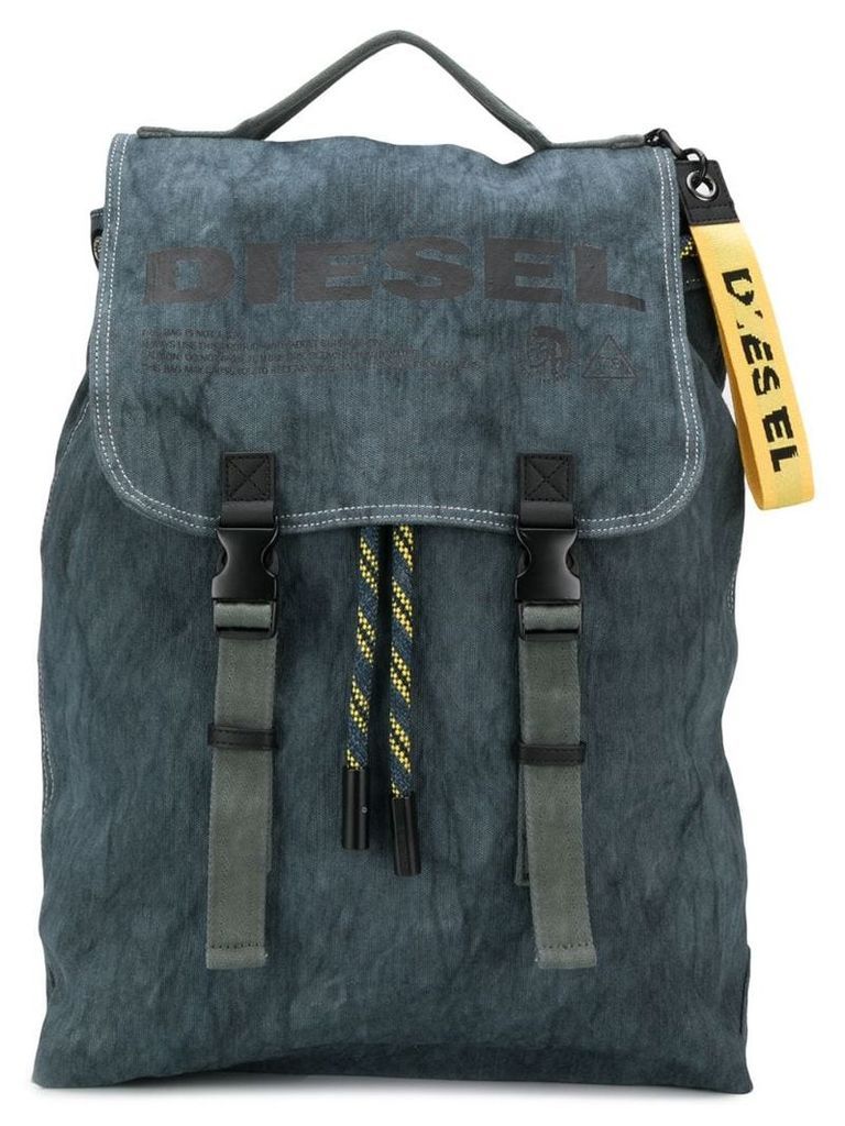 Diesel denim vintage look backpack - Blue
