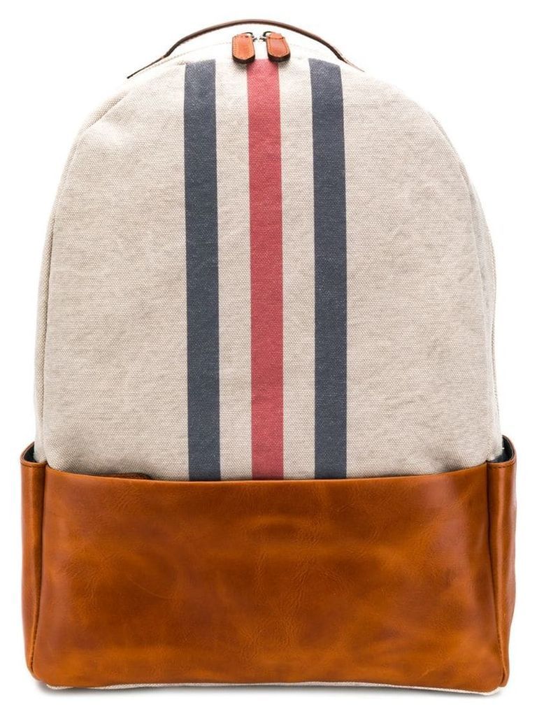 Eleventy stripe front backpack - Neutrals