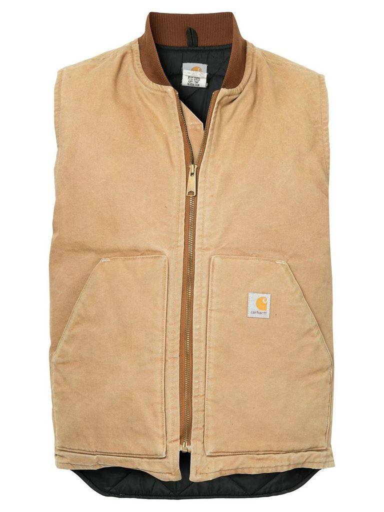 Fake Alpha Vintage zipped gilet jacket - Brown