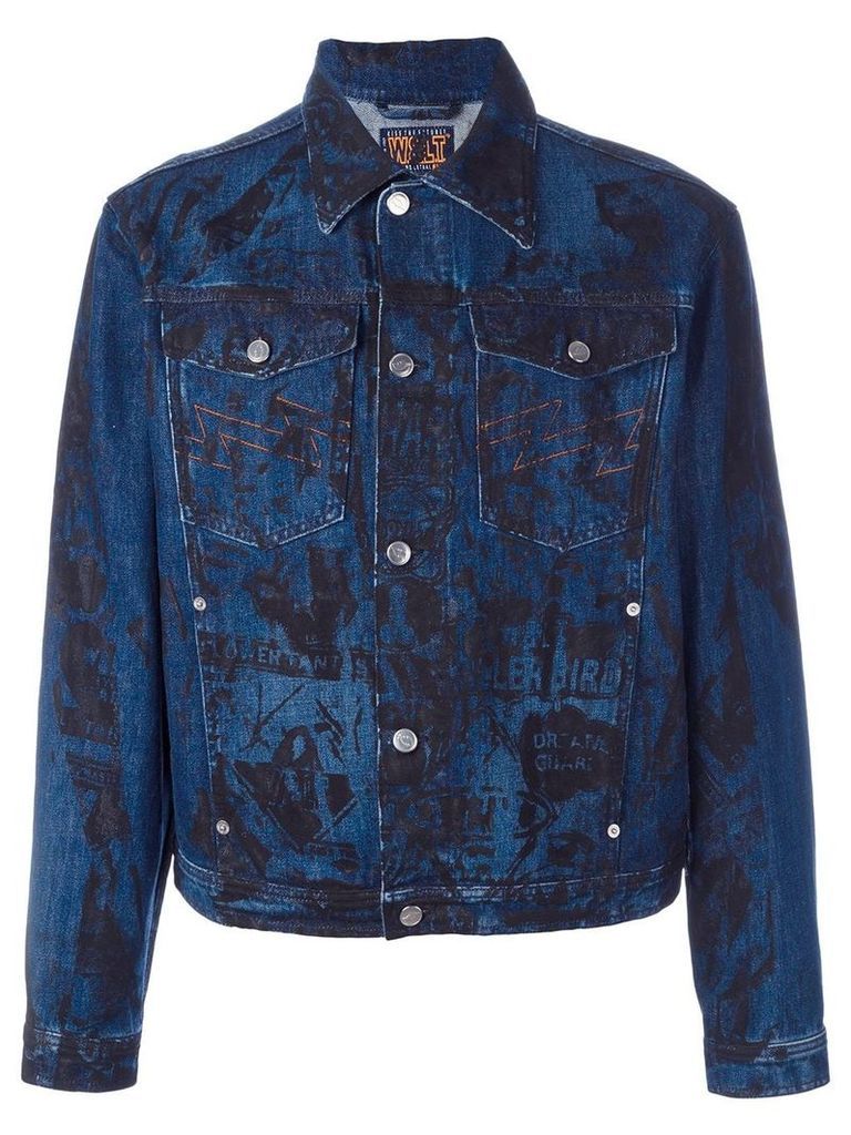 Walter Van Beirendonck Pre-Owned screen print denim jacket - Blue