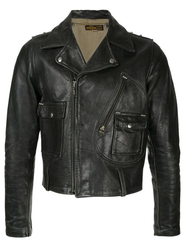 Fake Alpha Vintage 1940s Harley Davidson motorcycle jacket - Black