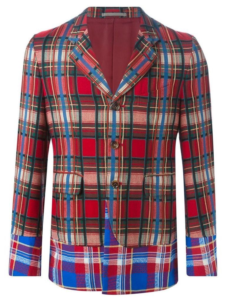 Comme Des Garçons Pre-Owned multi check jacket - Red