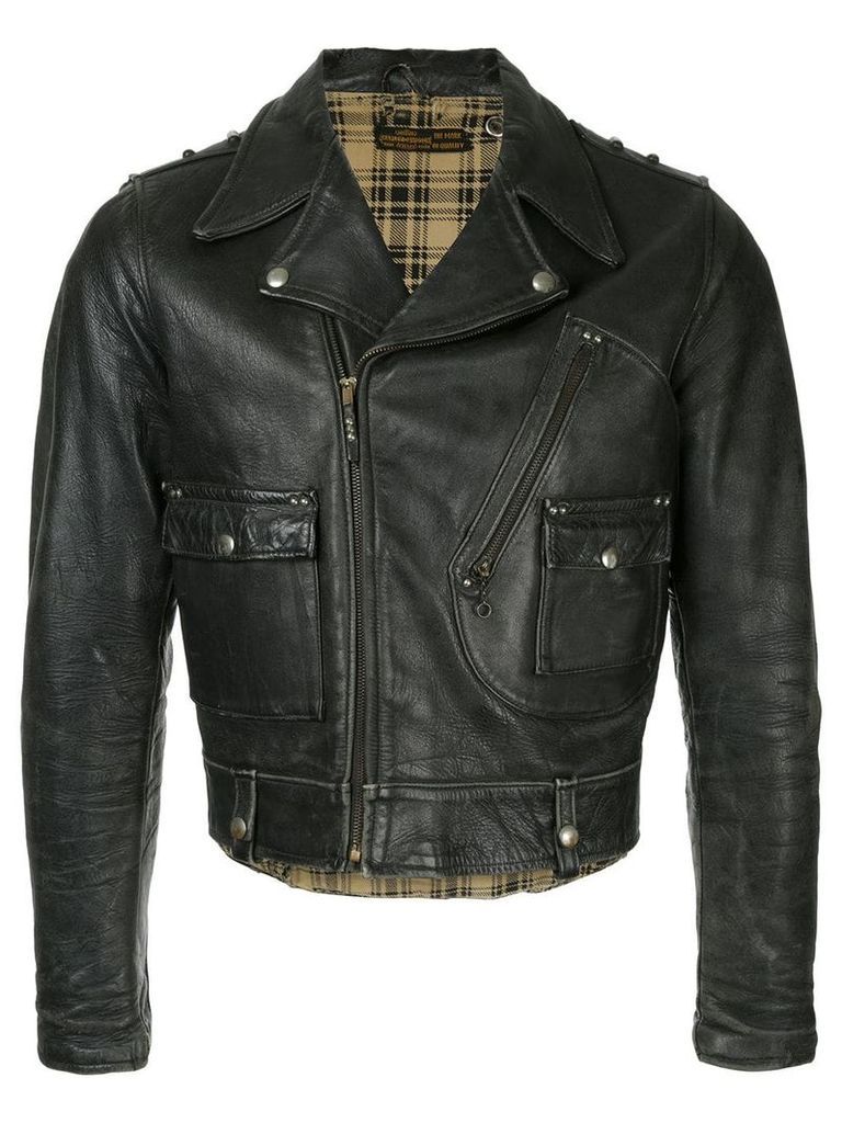 Fake Alpha Vintage 1940s Harley Davidson motorcycle jacket - Black