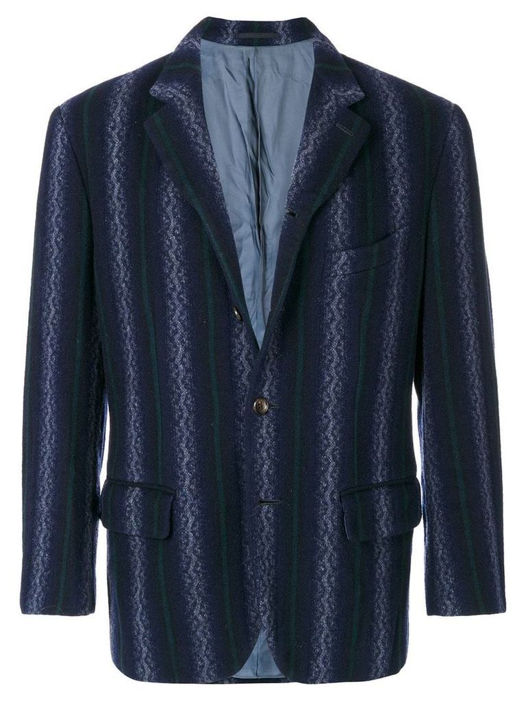 Comme Des Garçons Pre-Owned striped jacket - Blue