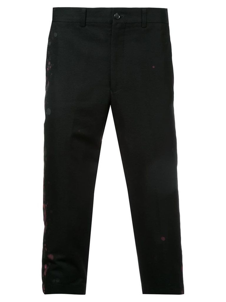 Comme Des Garçons Pre-Owned paint splattered cropped trousers - Black