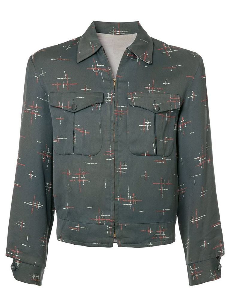 Fake Alpha Vintage patterned Rockabilly jacket - Grey