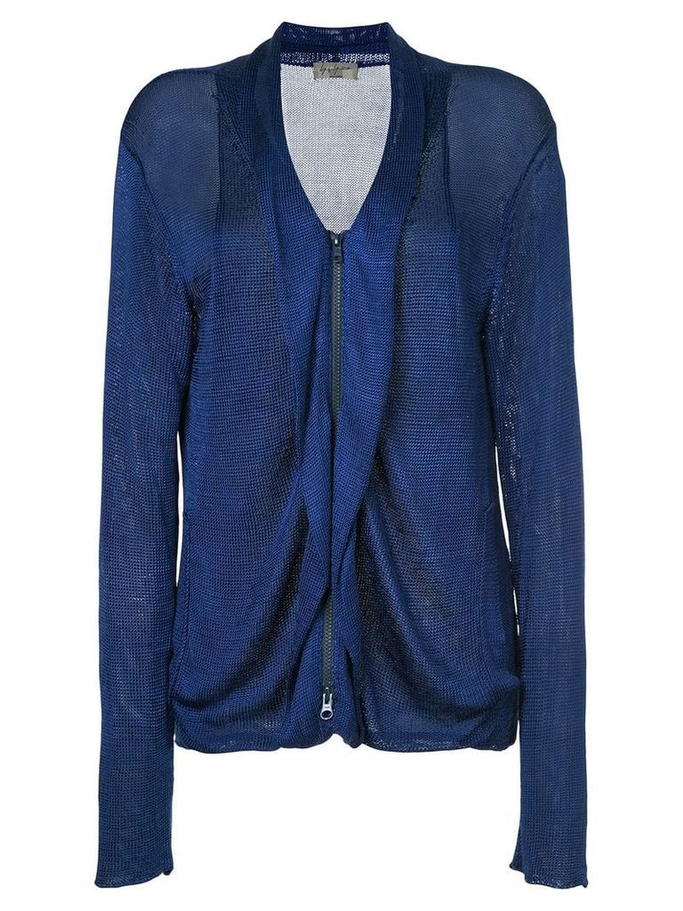 Yohji Yamamoto Pre-Owned zip up jacket - Blue