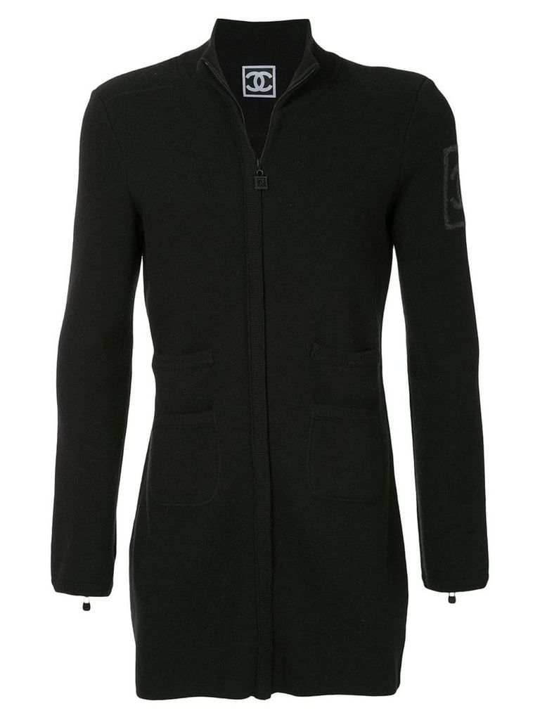 Chanel Pre-Owned 2008 branded slim jacket - Black