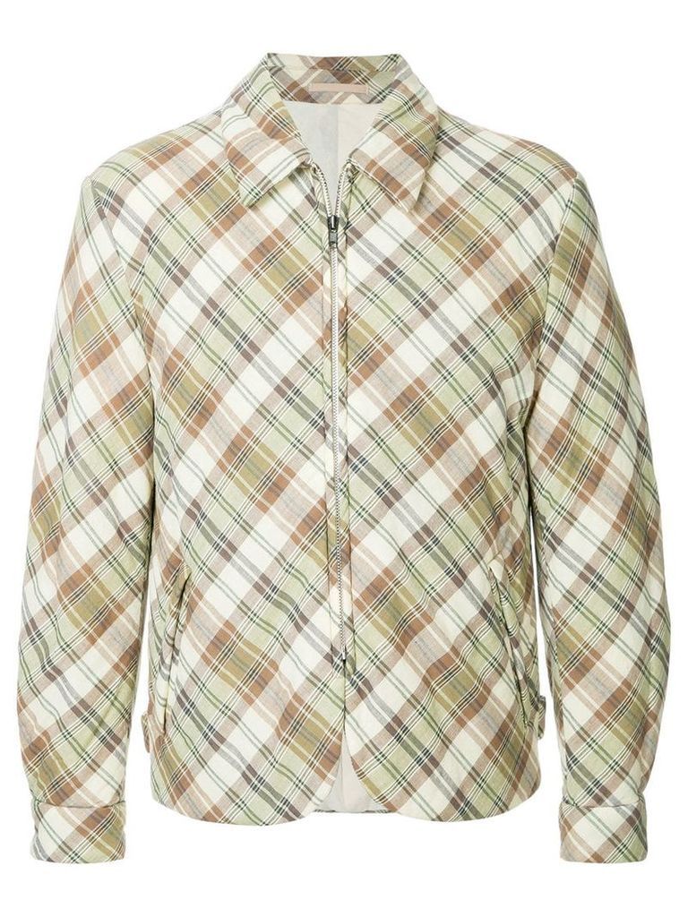 Comme Des Garçons Pre-Owned padded plaid jacket - Neutrals