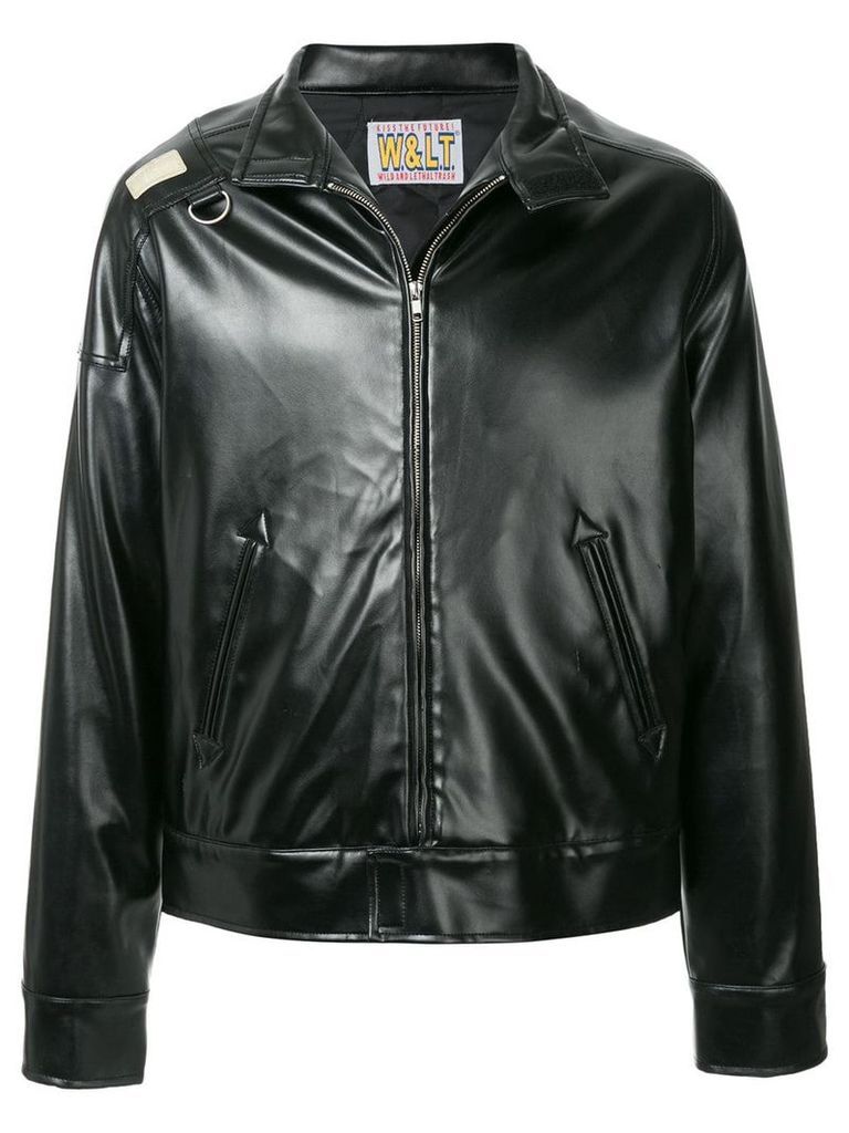 Walter Van Beirendonck Pre-Owned faux leather jacket - BLACK