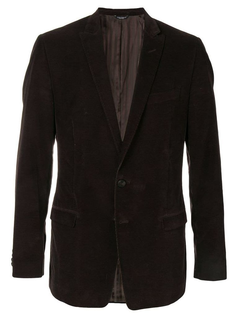 Dolce & Gabbana Pre-Owned single breasted corduroy blazer - Brown