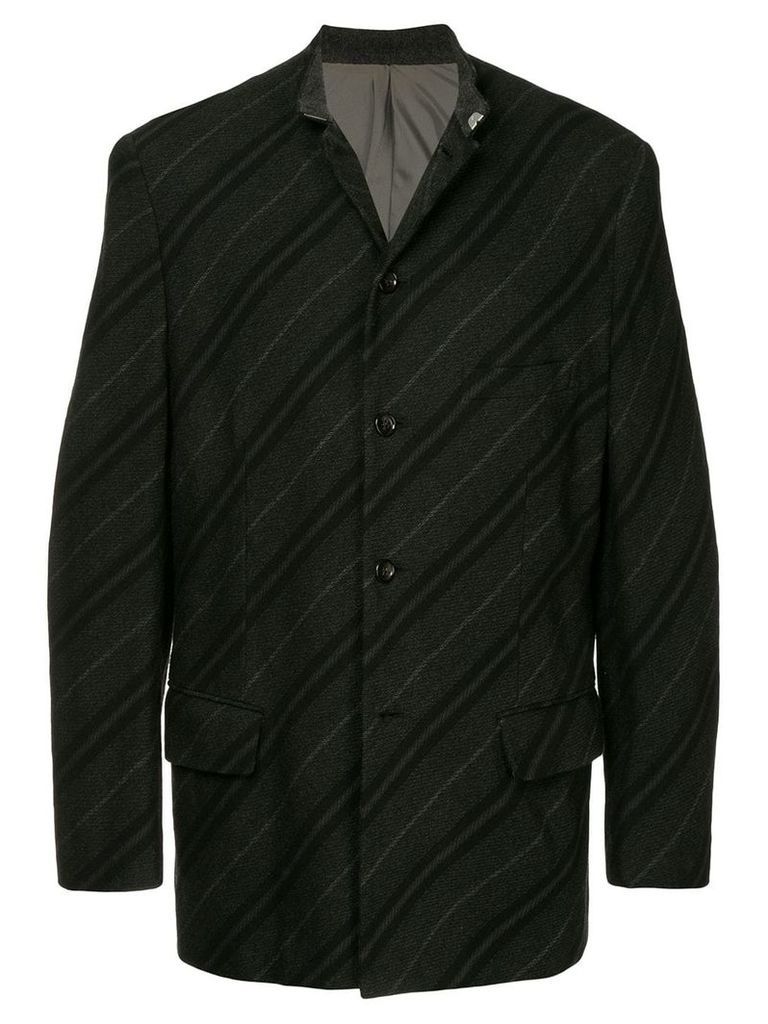 Comme Des Garçons Pre-Owned diagonal striped jacket - Black