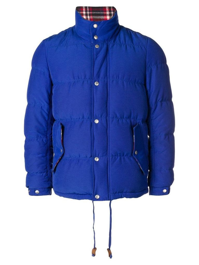 Comme Des Garçons Pre-Owned checked lining down jacket - Blue