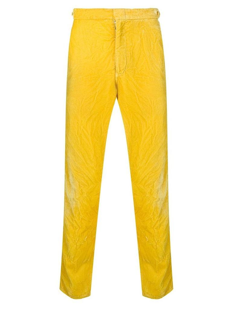 Comme Des Garçons Pre-Owned velvety slim trousers - Yellow
