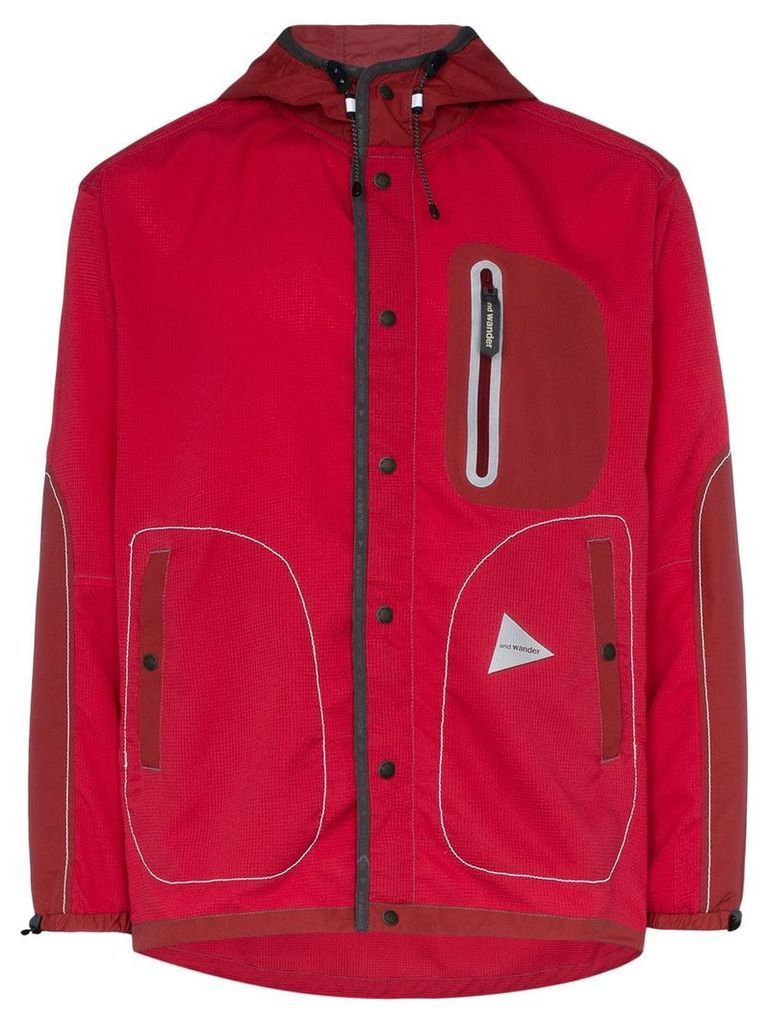 and Wander hooded waterproof jacket - Red