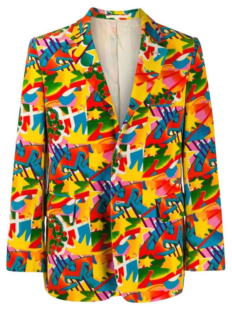 Comme Des Garçons Pre-Owned abstract printed jacket - Yellow
