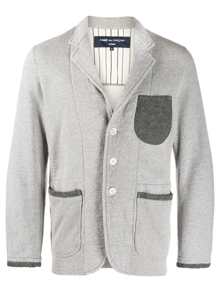 Comme Des Garçons Pre-Owned contrasting details straight jacket - Grey