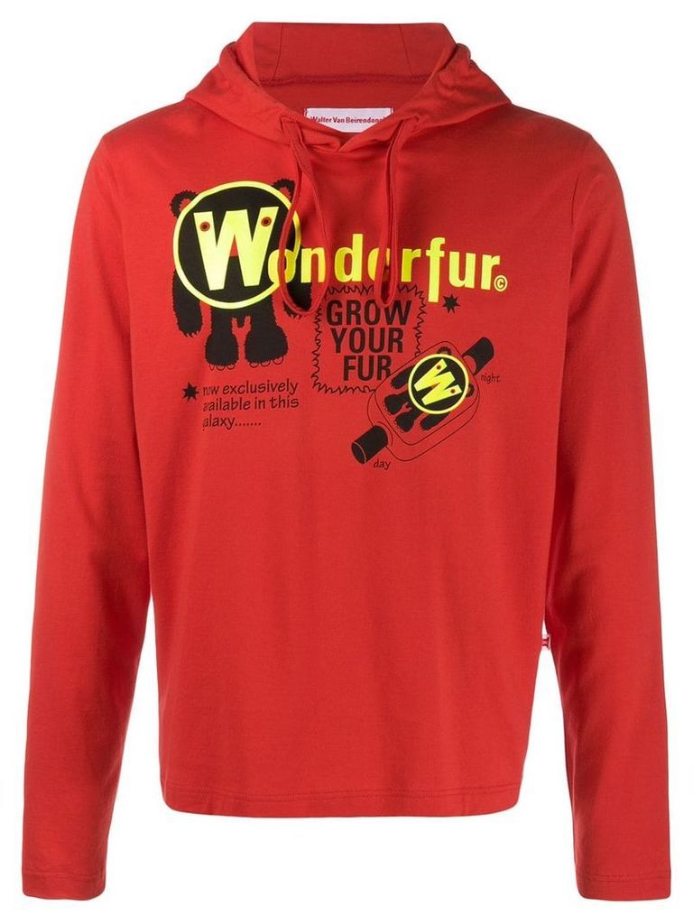 Walter Van Beirendonck Pre-Owned 2010's Wonder drawstring hoodie - Red