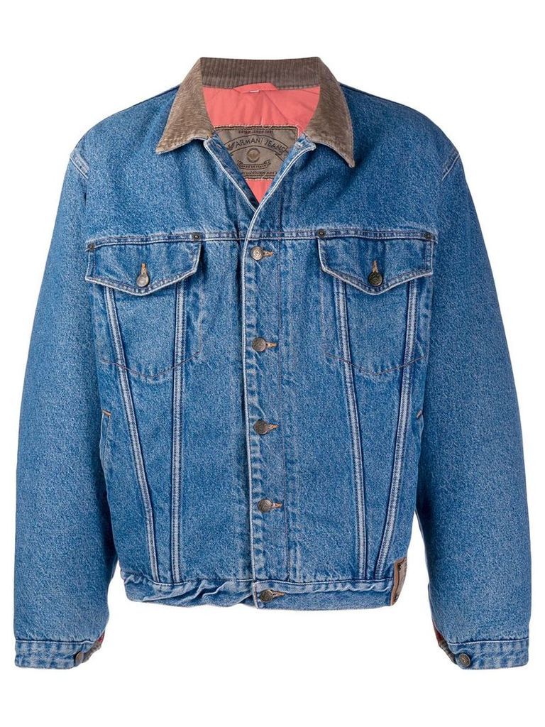Giorgio Armani Pre-Owned 1980's buttoned denim jacket - Blue