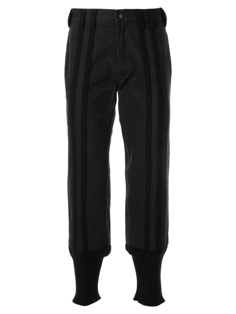Yohji Yamamoto Pre-Owned striped steamed trousers - Black
