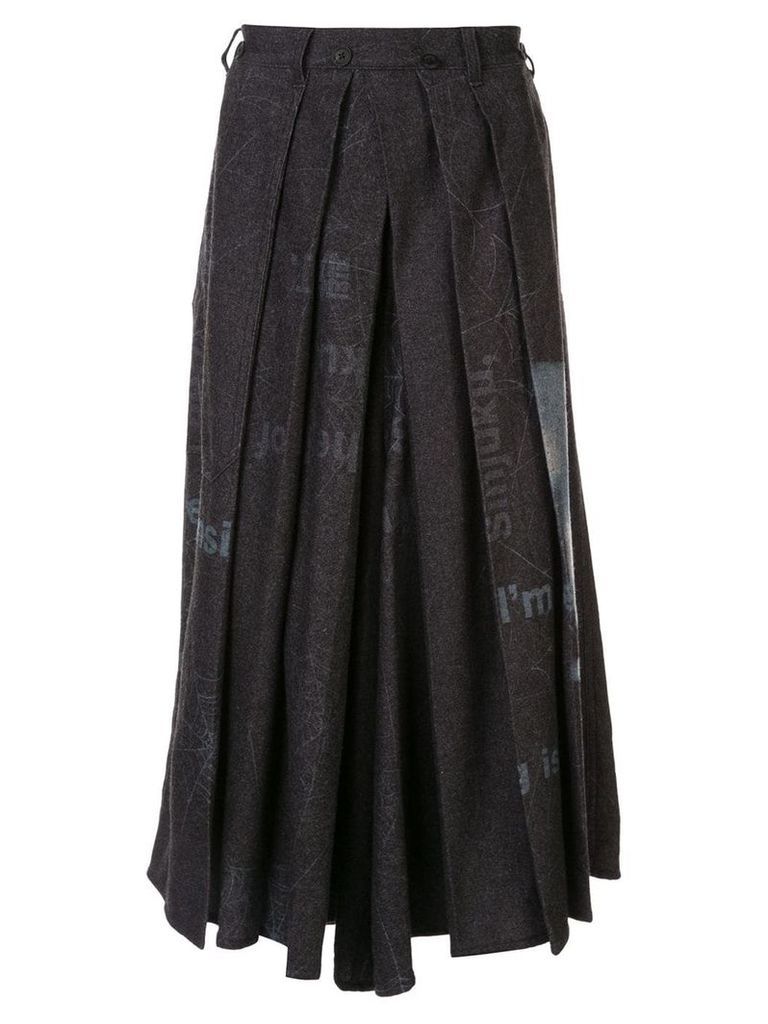 Yohji Yamamoto Pre-Owned pleated wide leg trousers - Grey