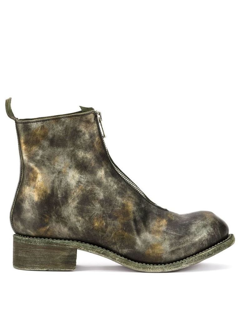 Guidi distressed zipped boots - Metallic