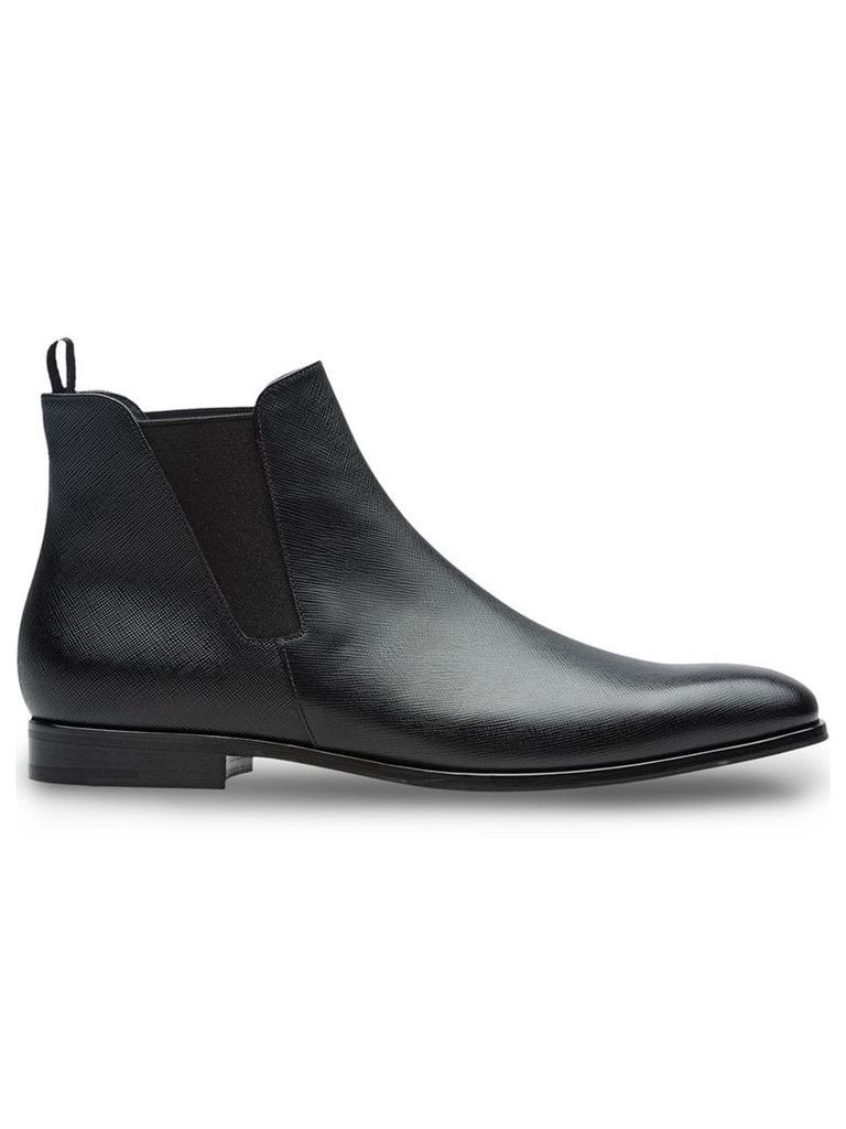 Prada Saffiano leather Chelsea boots - Black