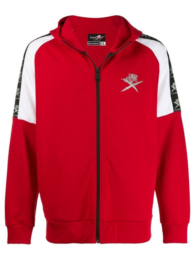 Plein Sport zipped hooded jacket - Red