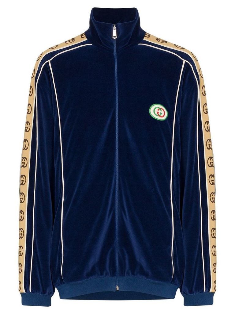 Gucci oversized chenille track jacket - Blue