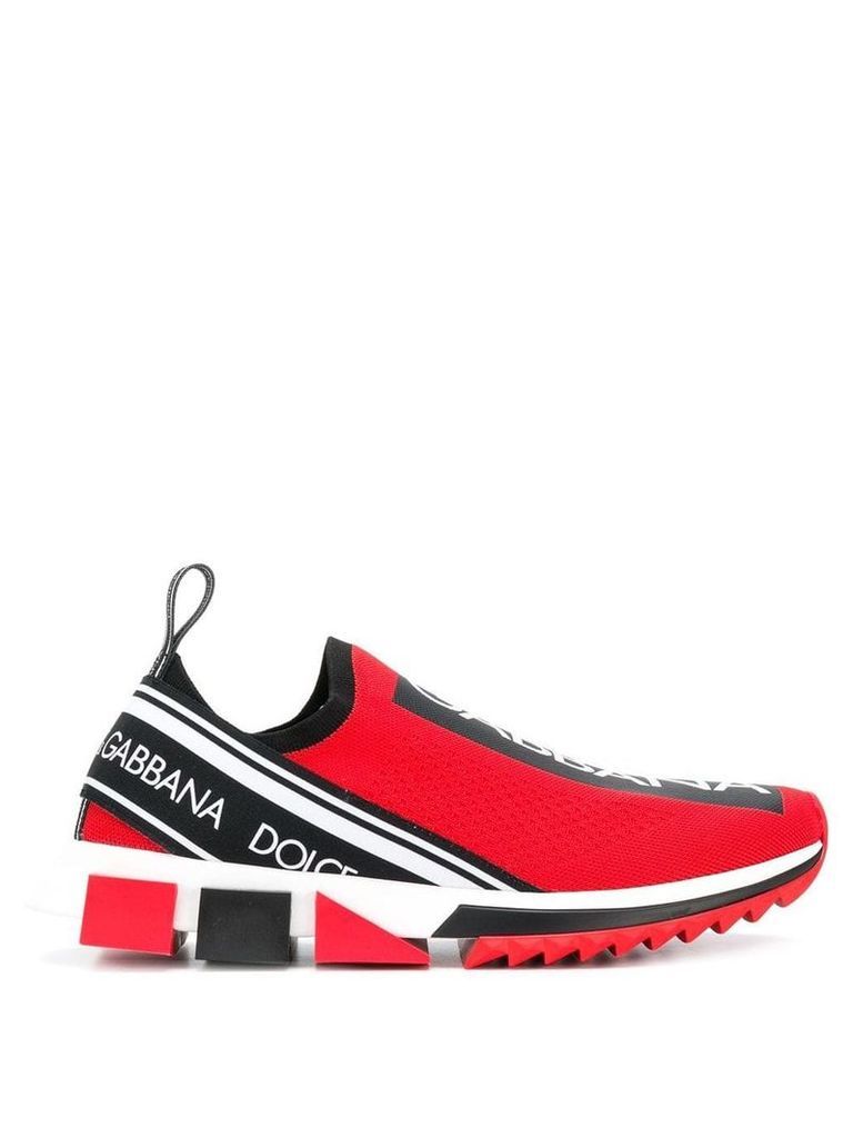Dolce & Gabbana slip-on logo sneakers - Red