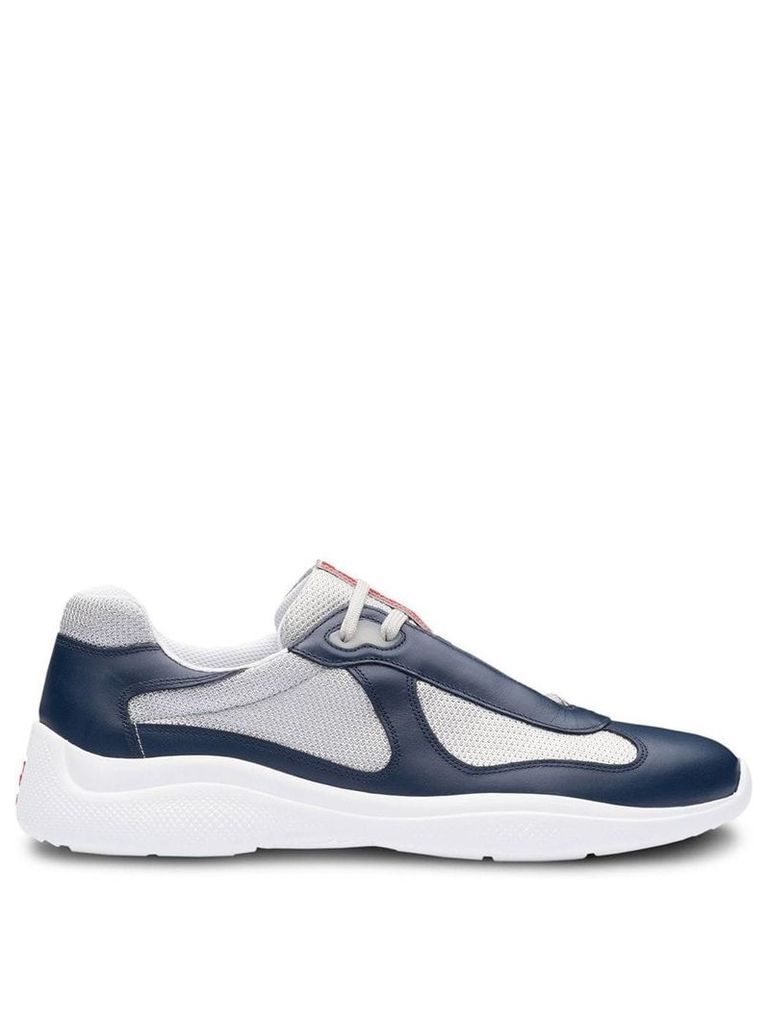 Prada Leather and technical fabric sneakers - Blue