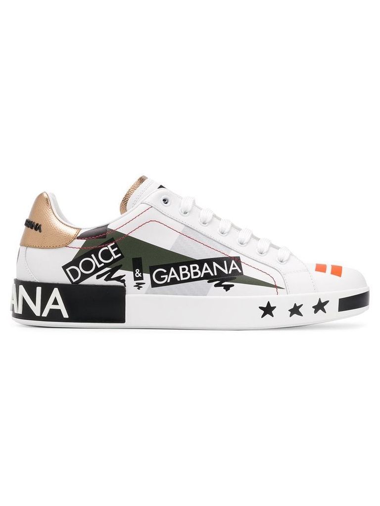 Dolce & Gabbana 'Love' print lo-top sneakers - White