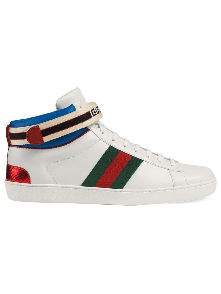 Gucci Gucci stripe Ace high-top sneakers - White