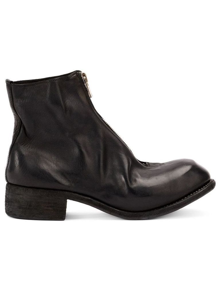 Guidi front zip ankle boots - Black