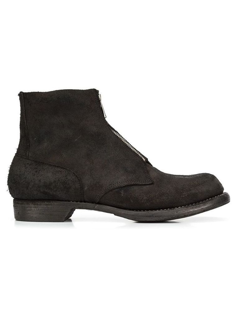 Guidi front zip ankle boots - Black