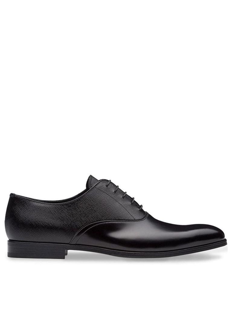 Prada dual-texture Oxford shoes - Black