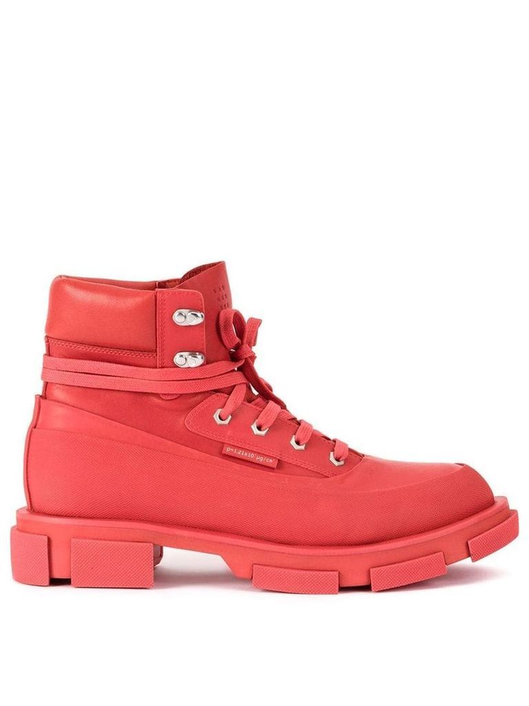 Both Gao military-style boots - Red