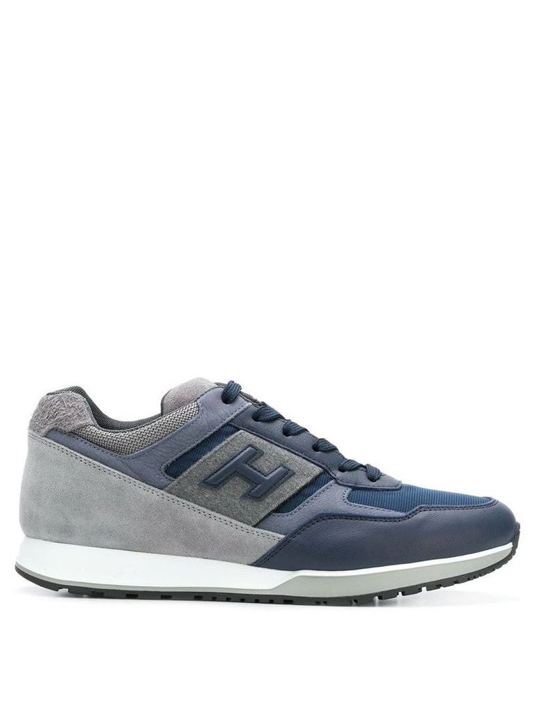 Hogan Bimaterial leather trainers - Blue