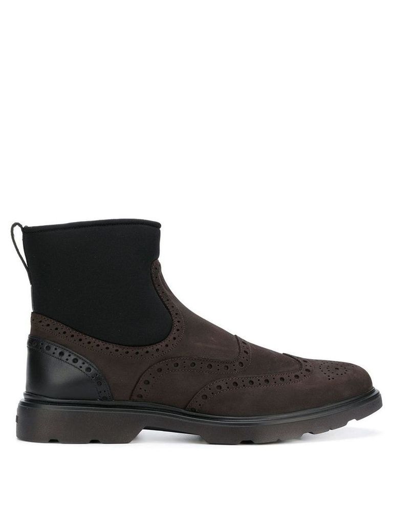 Hogan contrast ankle boots - Brown