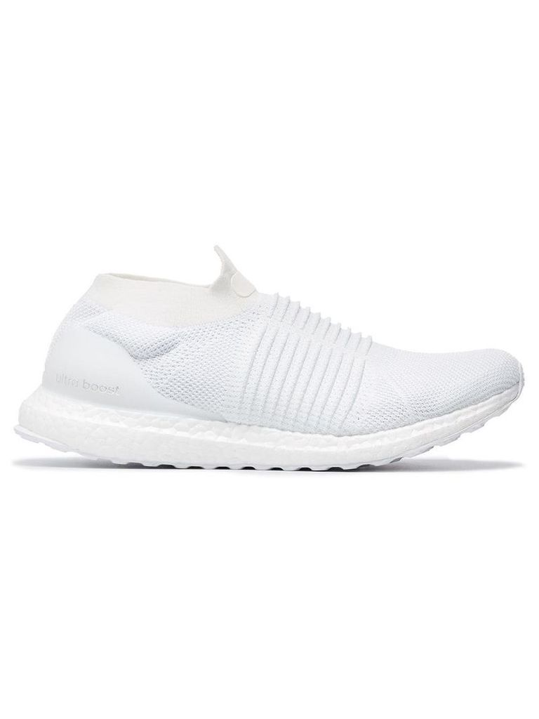 adidas white Ultra Boost laceless sneakers