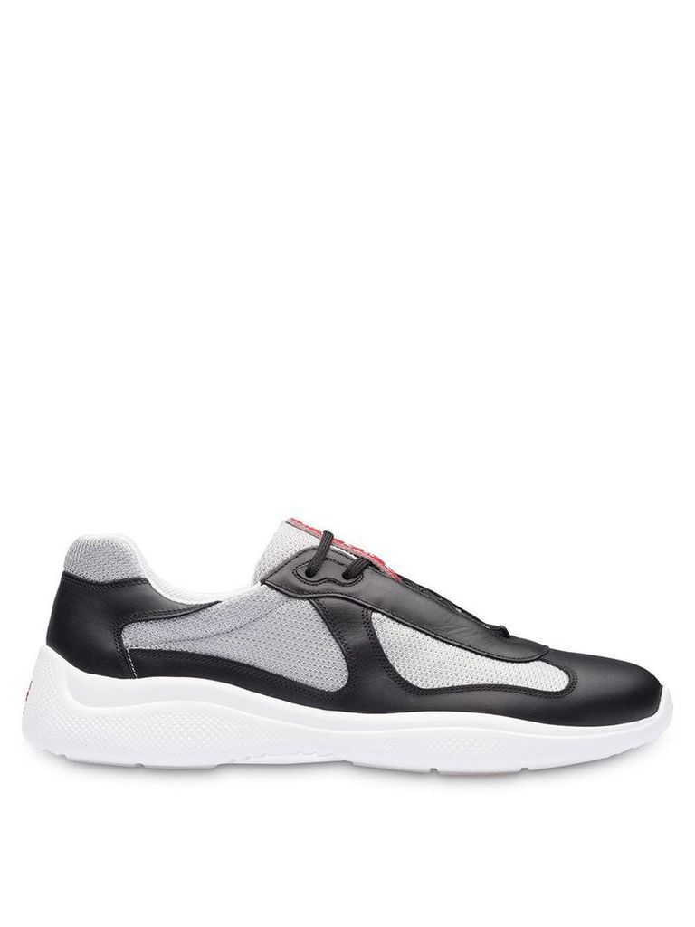 Prada Leather and technical fabric sneakers - Black