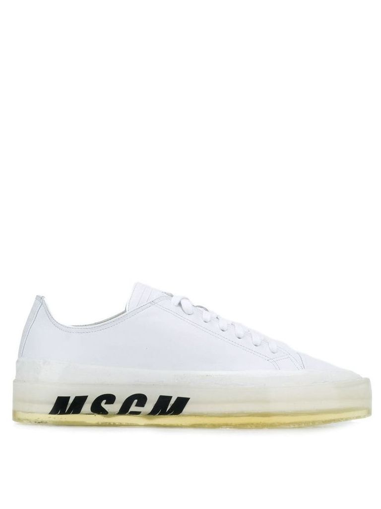 MSGM low top logo sneakers - White